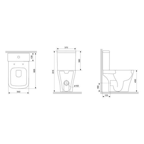 Унитаз-компакт Damixa Titan DX78C8600SC без ободкам с сиденьем микролифт, фото 5