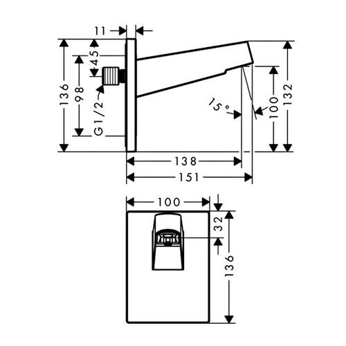 Тримач верхнього душу Hansgrohe Pulsify 24149700 настінний, білий матовий, фото 2