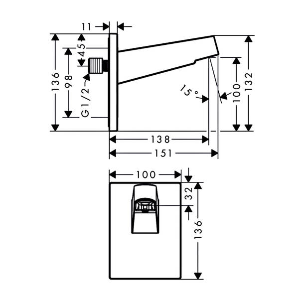 Тримач верхнього душу Hansgrohe Pulsify 24149700 настінний, білий матовий, фото 2