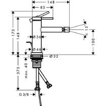 Смеситель для биде Hansgrohe Tecturis S 73201000 хром, фото №2