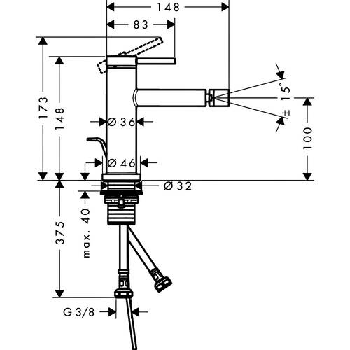 Змішувач для біде Hansgrohe Tecturis S 73201000 хром, фото 2
