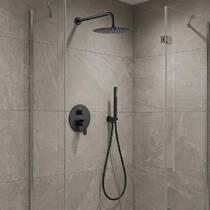 Душевая система Devit Style 1711270B скрытого монтажа, черная матовая, фото №1