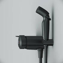 Гігієнічний душ AM.PM X-Joy F0H85A822 зі змішувачем та полицею, чорний матовий, фото №6