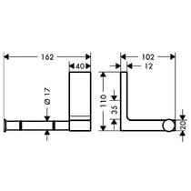 Тримач для туалетного паперу Axor Universal Rectangular 42656140 без кришки, бронза матовий, фото №2