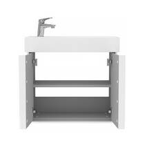 Тумба з раковиною Devit Quadra 83055W, 55 см,  біла глянцева, фото №3