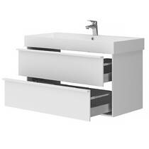 Тумба с раковиной Devit Quadra 083100WB, 100 см, белая матовая, фото №2
