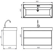 Тумба с раковиной Devit Quadra 083100WB, 100 см, белая матовая, фото №4