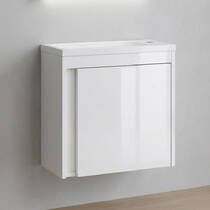 Тумба с раковиной Devit Small 063050W, 50 см, белый глянец, фото №1