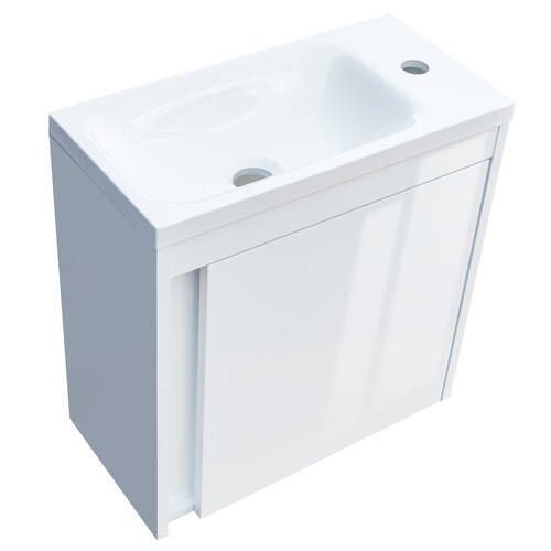 Тумба з раковиною Devit Small 063050W, 50 см, білий глянець, фото 9