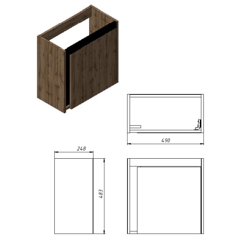 063050W SMALL Тумба 50 з умивальником, білий глянець (1 сорт)