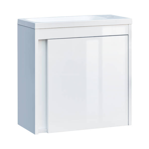 Тумба з раковиною Devit Small 063050W, 50 см, білий глянець, фото 1