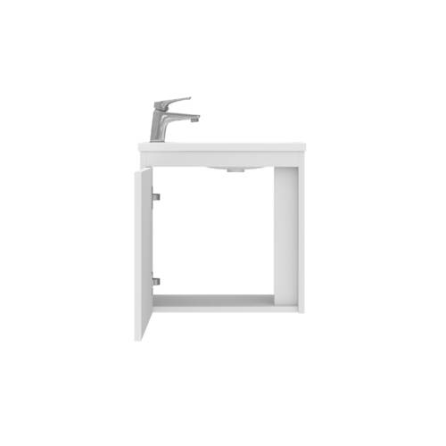 Тумба з раковиною Devit Small 063050W, 50 см, білий глянець, фото 4