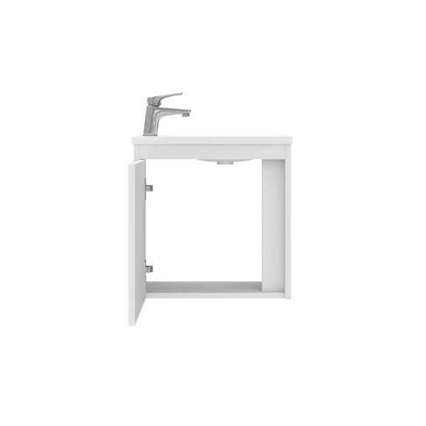 Тумба з раковиною Devit Small 063050W, 50 см, білий глянець, фото 4
