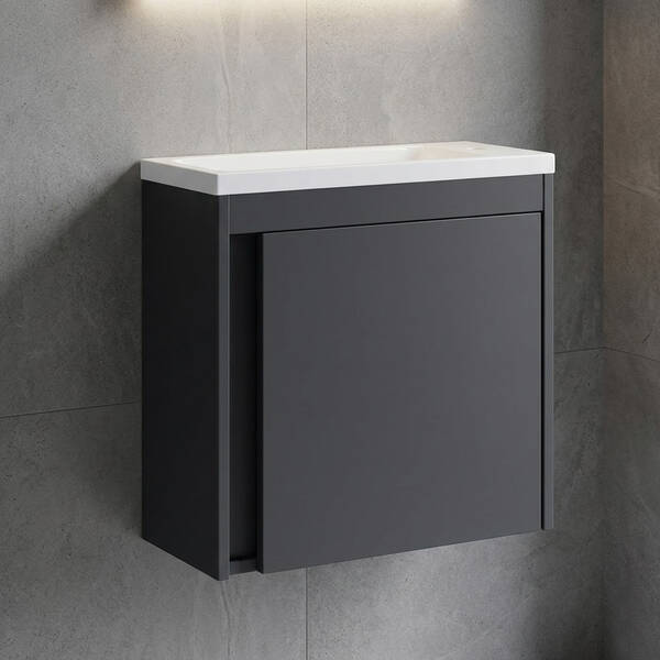 Тумба 50 Devit Small 063050A с умывальником, антрацит - купить в