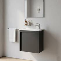 Тумба з раковиною Devit Small 063050B, 50 см, чорний, фото №1