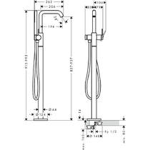 Змішувач для ванни Hansgrohe Tecturis S 73440140 підлоговий, бронза, фото №2