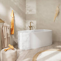 Змішувач для ванни Hansgrohe Tecturis S 73440140 підлоговий, бронза, фото №3