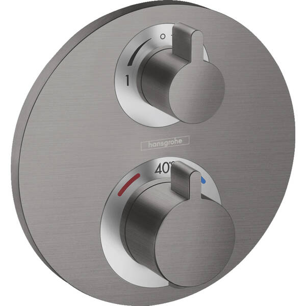 Смеситель скрытого монтажа для душа Hansgrohe Ecostat S 15758340 с термостатом, хром черный матовый, фото 1
