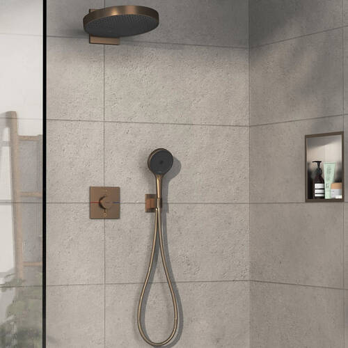 Змішувач прихованого монтажу для ванни/душу Hansgrohe ShowerSelect Comfort E 15572140 з термостатом на 2 споживачі, бронза, фото 5