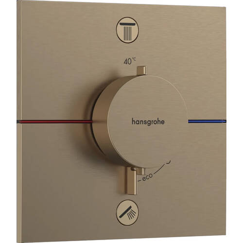Змішувач прихованого монтажу для ванни/душу Hansgrohe ShowerSelect Comfort E 15572140 з термостатом на 2 споживачі, бронза, фото 1