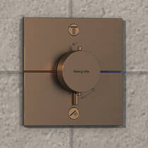 Смеситель скрытого монтажа для ванны/душа Hansgrohe ShowerSelect Comfort E 15572140 с термостатом на 2 потребителя, бронза, фото №3