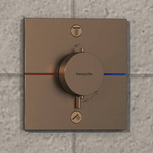 Змішувач прихованого монтажу для ванни/душу Hansgrohe ShowerSelect Comfort E 15572140 з термостатом на 2 споживачі, бронза, фото 3