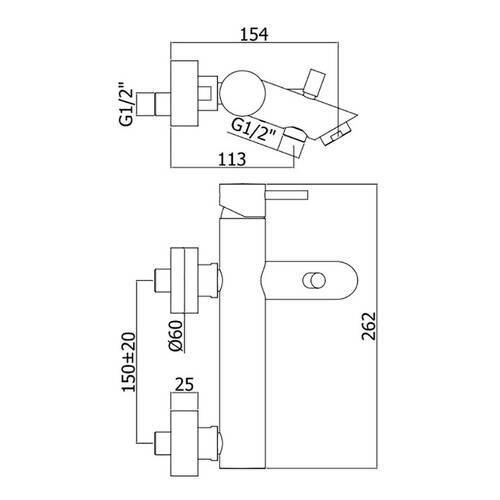 Змішувач для ванни Paffoni Light LIG 023 HGSP з ручним душем, матове золото, фото 3