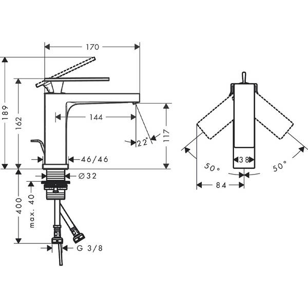 Змішувач для раковини Hansgrohe Tecturis E 73010000, фото 3