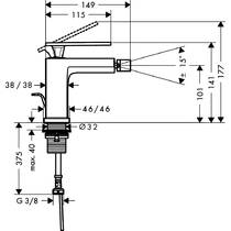 Смеситель для биде Hansgrohe Tecturis E 73200000 хром, фото №2