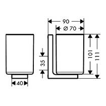 Склянка Axor Universal Rectangular 42604000 з тримачем, хром, фото №2