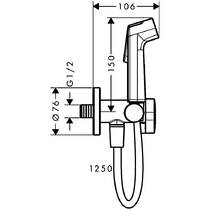 Гигиенический душ Hansgrohe Bidette S EcoSmart 1jet 29230670 черный матовый, фото №2