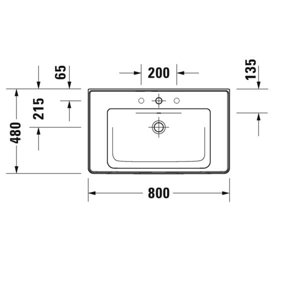 Тумба з раковиною Duravit D-Neo DE012101818 80 см, білий матовий, фото 3