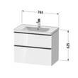Тумба з раковиною Duravit D-Neo DE012101818 80 см, білий матовий, фото 4