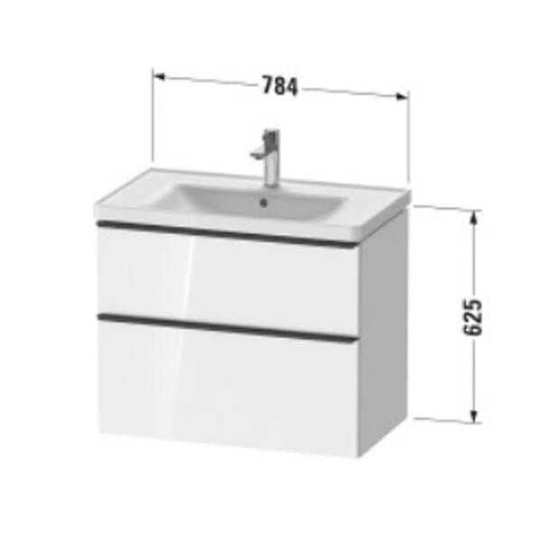 Тумба з раковиною Duravit D-Neo DE012101818 80 см, білий матовий, фото 4