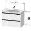 Тумба з раковино DURAVIT Ketho.2 K25283091910000, 2367800000, 0050760000, 80 см, з сифоном, бежевий, фото 4