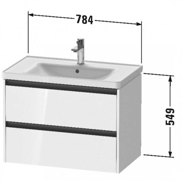 Тумба с раковиной и сифоном Duravit Ketho.2 KK25283079790000, 2367800000, 0050760000 80 см, цвет натуральный орех, фото 4