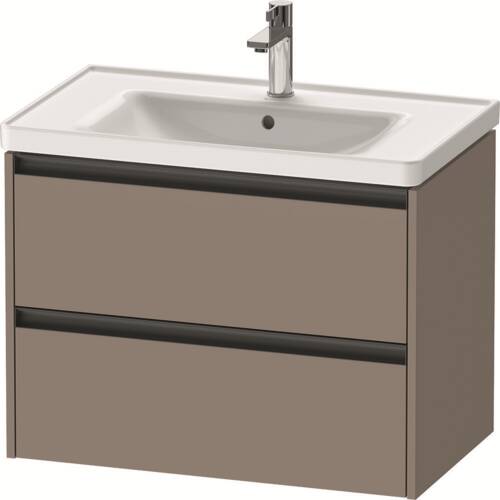 Тумба с раковиной и сифоном Duravit Ketho.2 K25283043430000, 2367800000, 0050760000 80 см, цвет матовый базальт, фото 1