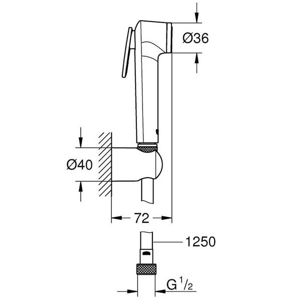 Гігієнічний душ Grohe Tempesta-F 27513GN1 брашоване золото, фото 2