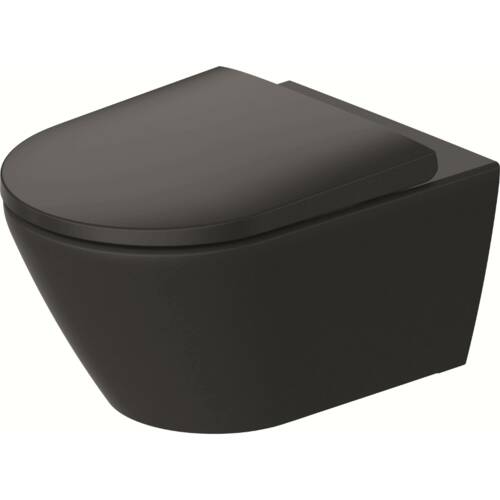 Унітаз підвісний Duravit D-Neo 2577098900 + 0021698900 безобідковий з кришкою Soft Close, антрацит, фото 1