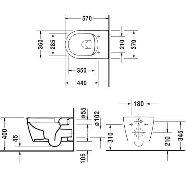 Унитаз подвесной Duravit Me By Starck 45290900A1 без ободка с крышкой Soft Close, фото 6