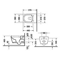 Унітаз підвісний Duravit ME by Starck 45290900A1 із сидінням Soft Close, білий глянець, фото №2