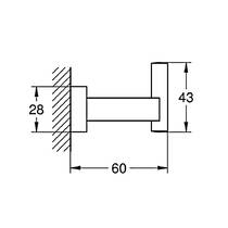 Гачок Grohe Essentials Cube 40511AL1 одинарний графіт матовий, фото №3