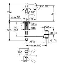 Смеситель для раковины Grohe Essence 24174GL1 L-размер, золото, фото №2