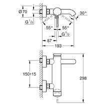 Смеситель для ванны Grohe Essence 33624GL1, фото №2