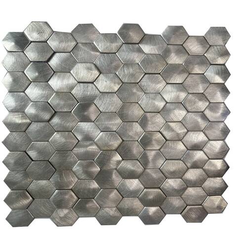 Мозаїка Mozaico de lux V-MOS VTH-602 Silver Metal 26х30 см, фото 1