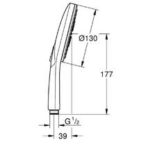 Ручной душ Grohe Rainshower SmartActive 26574DC0 3 режима струи, суперсталь, фото №3