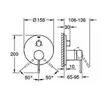 Смеситель скрытого монтажа для ванны/душа Grohe Essence 24092DC1 на 3 положения, суперсталь, фото №4