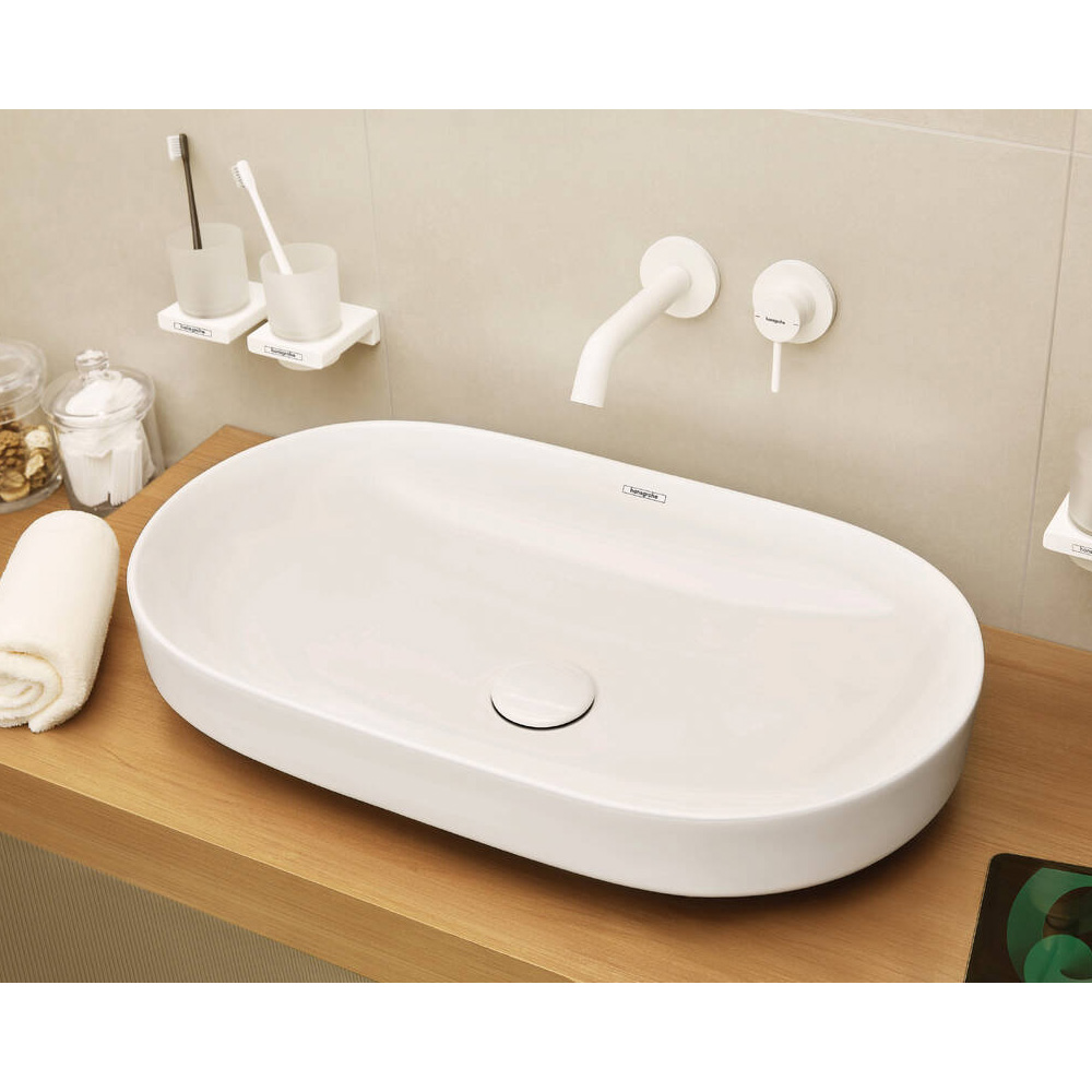 73350700 HG Tecturis S Зовнішня частина змішувача для раковини зі стіни EcoSmart 16,5 cm, білий матовий (1 сорт)