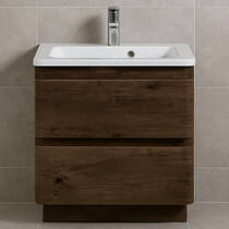 Тумба Аква Родос Акцент 4208 консольна каштан з раковиною Альфа 80 см, фото №1