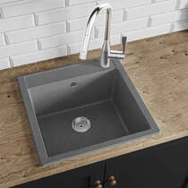 Кухонна мийка Miraggio Bodrum 510 врізна, колір сірий Gray, фото №3